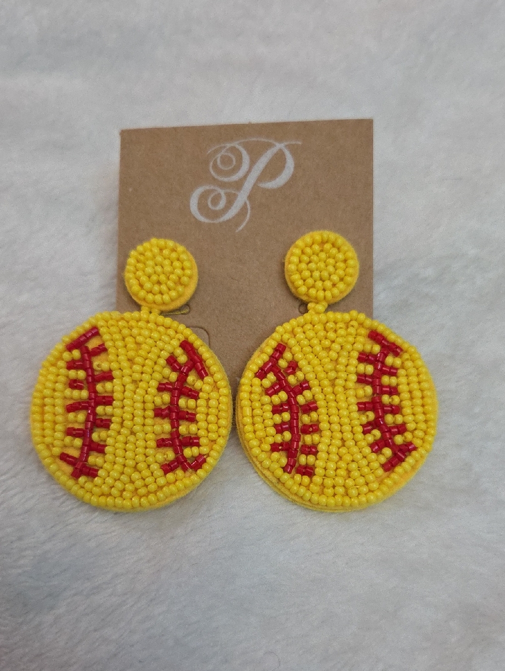 Plunder Beaded Softball Earrings